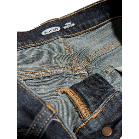 Old Navy Men's Loose Built in Flex Fit Jeans 31X30 Dark Wash Baggy - Picture 3 of 7